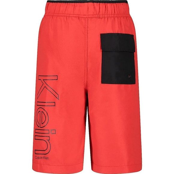 Calvin Klein Red Boys' Swim Trunk with UPF 50+ Sun Protection, 14-16 - Picture 3 of 16